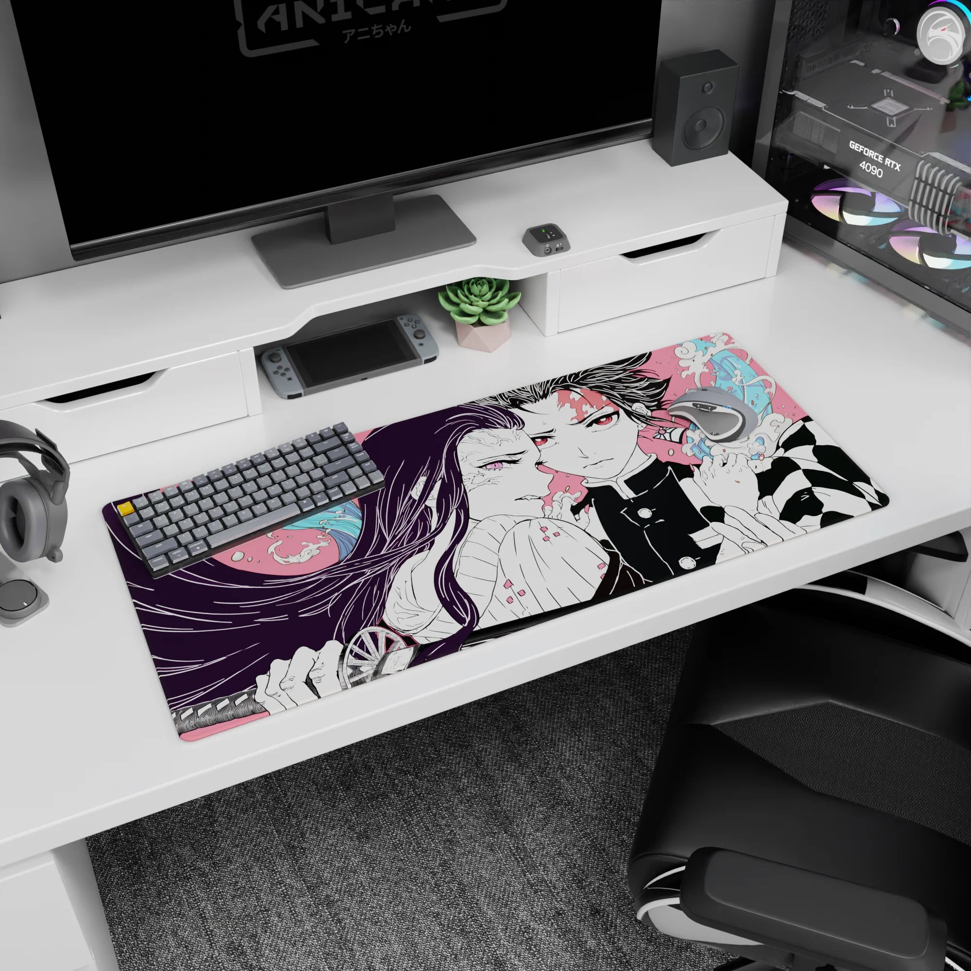 Demon Slayer Deskmat | Mousepad | Deskpad - Unbreakable Resolve - AniChan