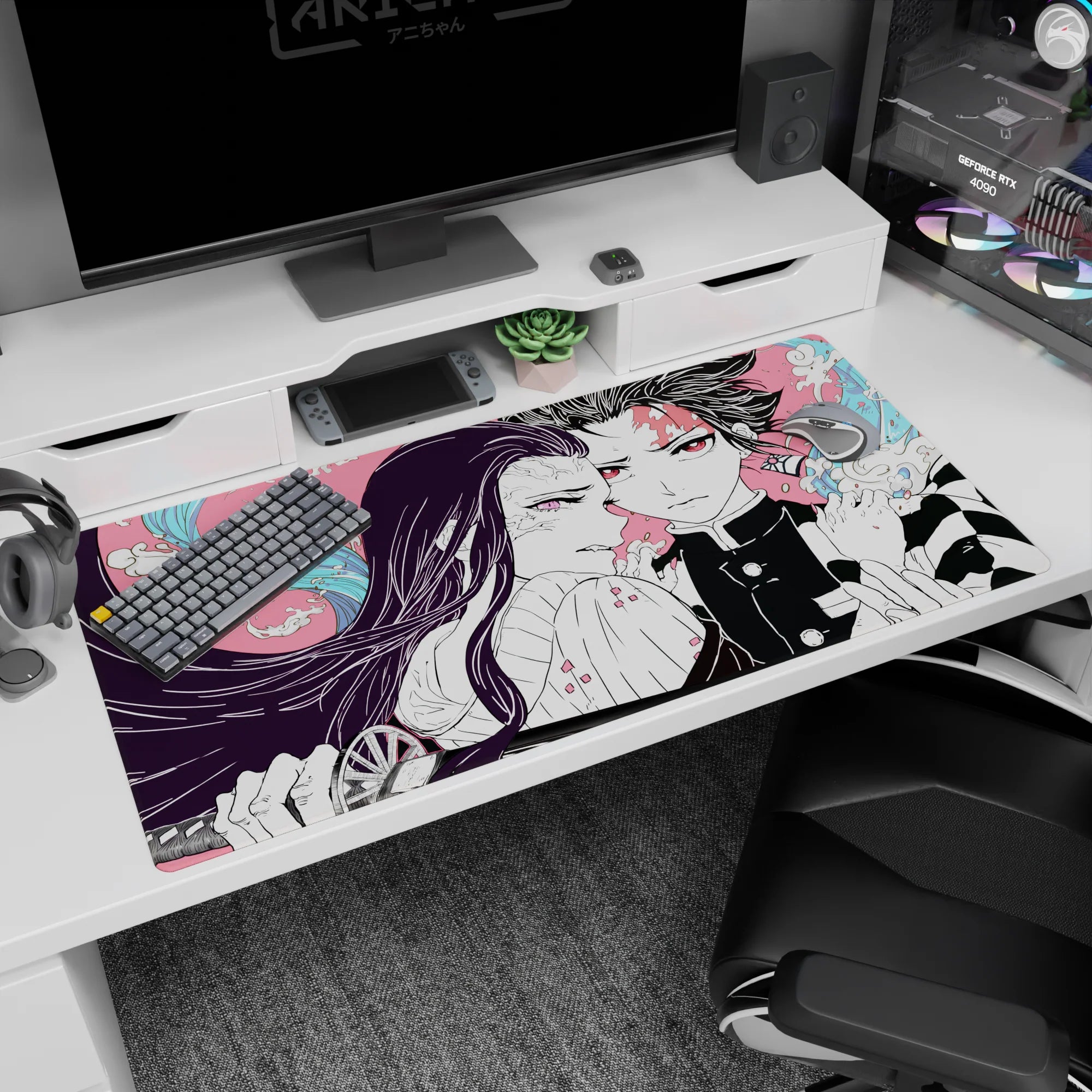 Demon Slayer Deskmat | Mousepad | Deskpad - Unbreakable Resolve - AniChan