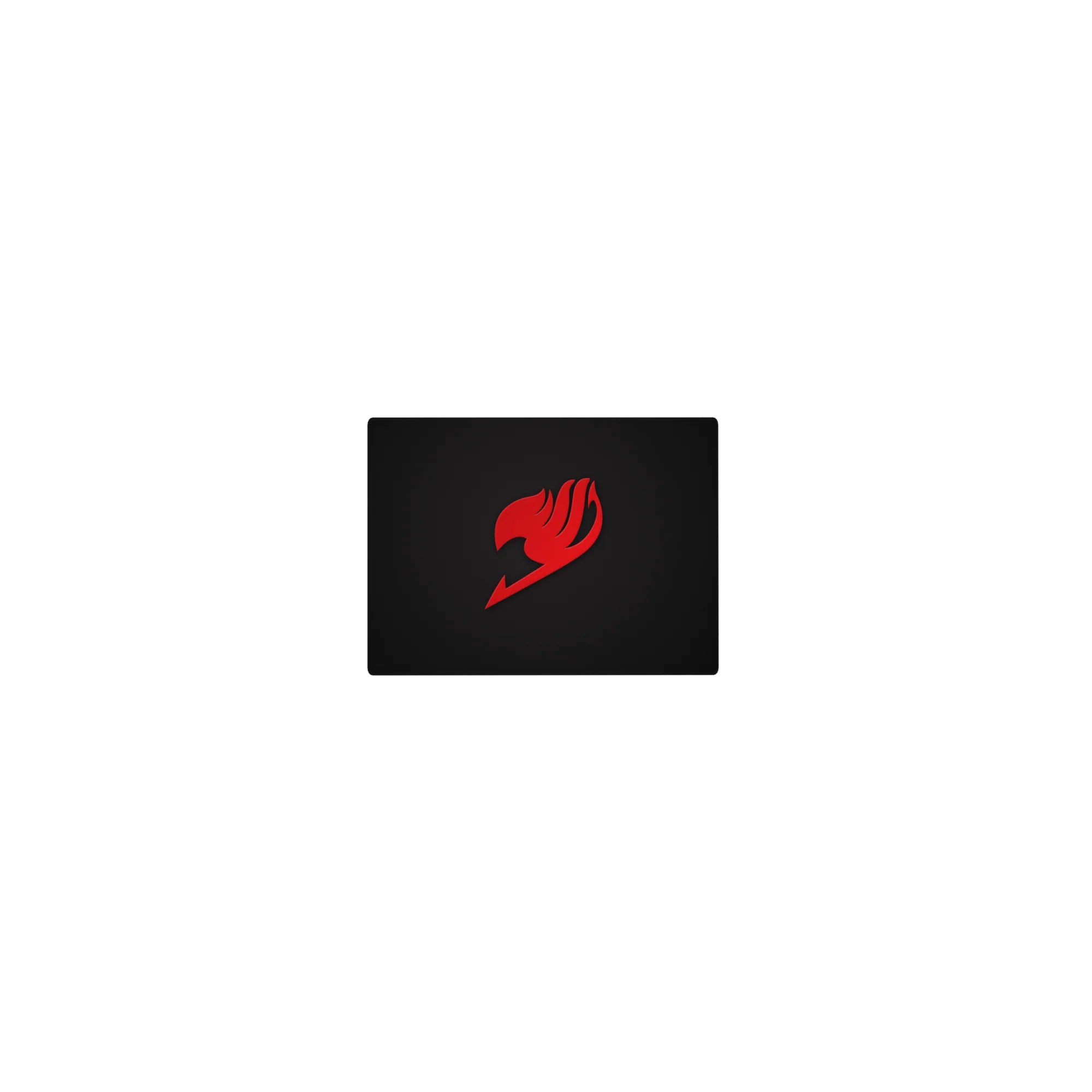 Classic anime mouse pad 14x10 inches with crimson guild emblem on deep charcoal black, sharp and iconic.
