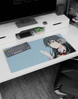 Yukino Yukinoshita from My Teen Romantic Comedy SNAFU on anime girl mouse pad 32x16 inches, soft roast gesture.