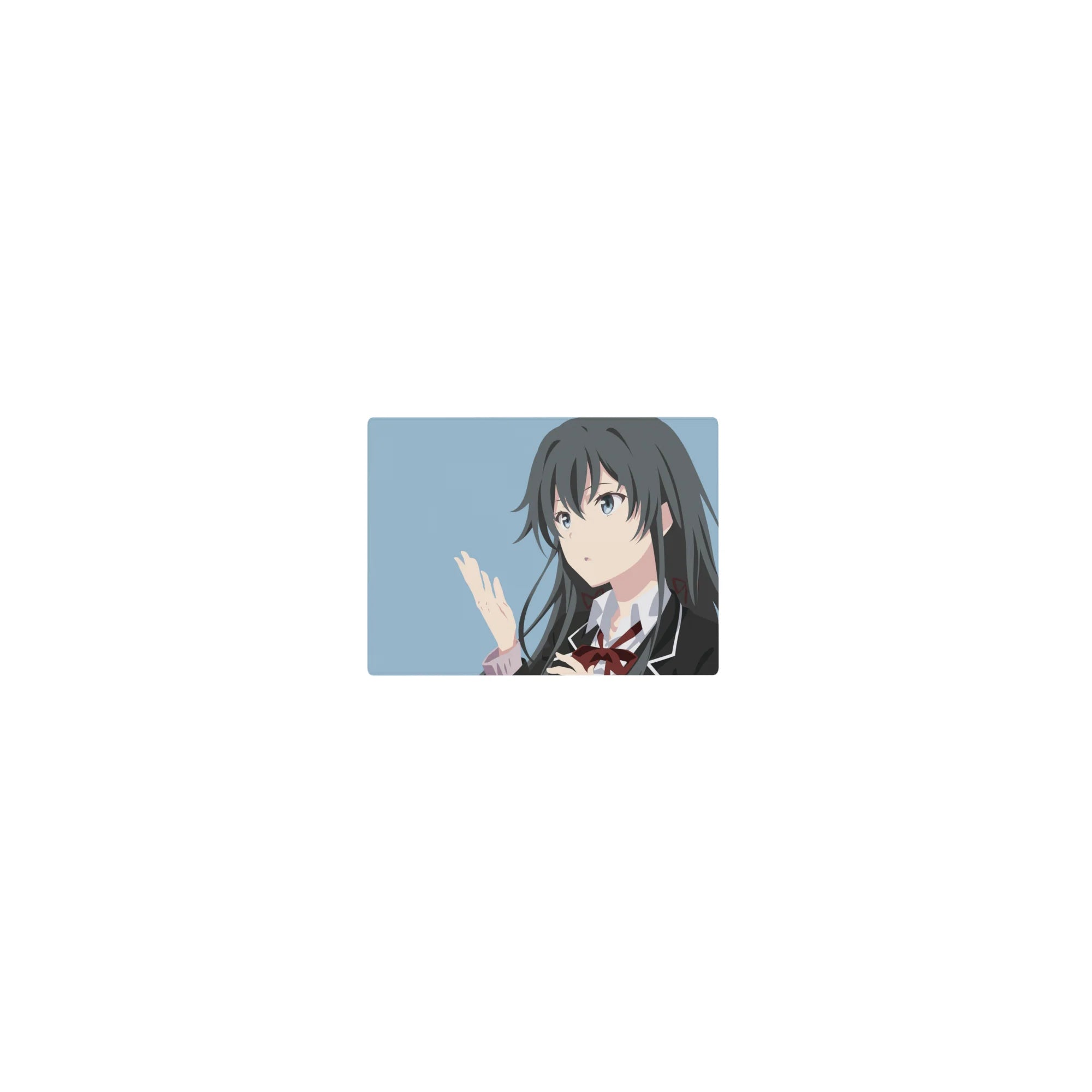 Minimalist anime girl mouse pad 14x10 inches with crisp uniform lines and clean desk-ready style.