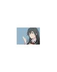 Minimalist anime girl mouse pad 14x10 inches with crisp uniform lines and clean desk-ready style.