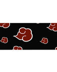 Naruto Akatsuki cloud pattern anime desk pad, 36x16 inches, black background with red clouds.