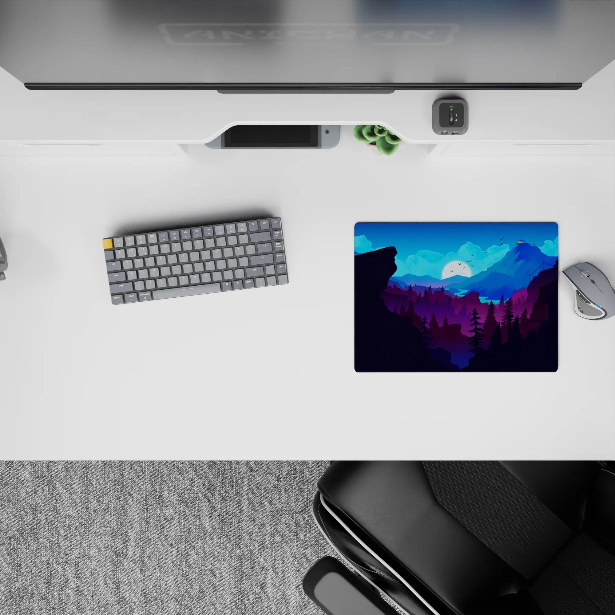 Vector Landscapes Deskmat | Mousepad | Deskpad - Midnight Peaks