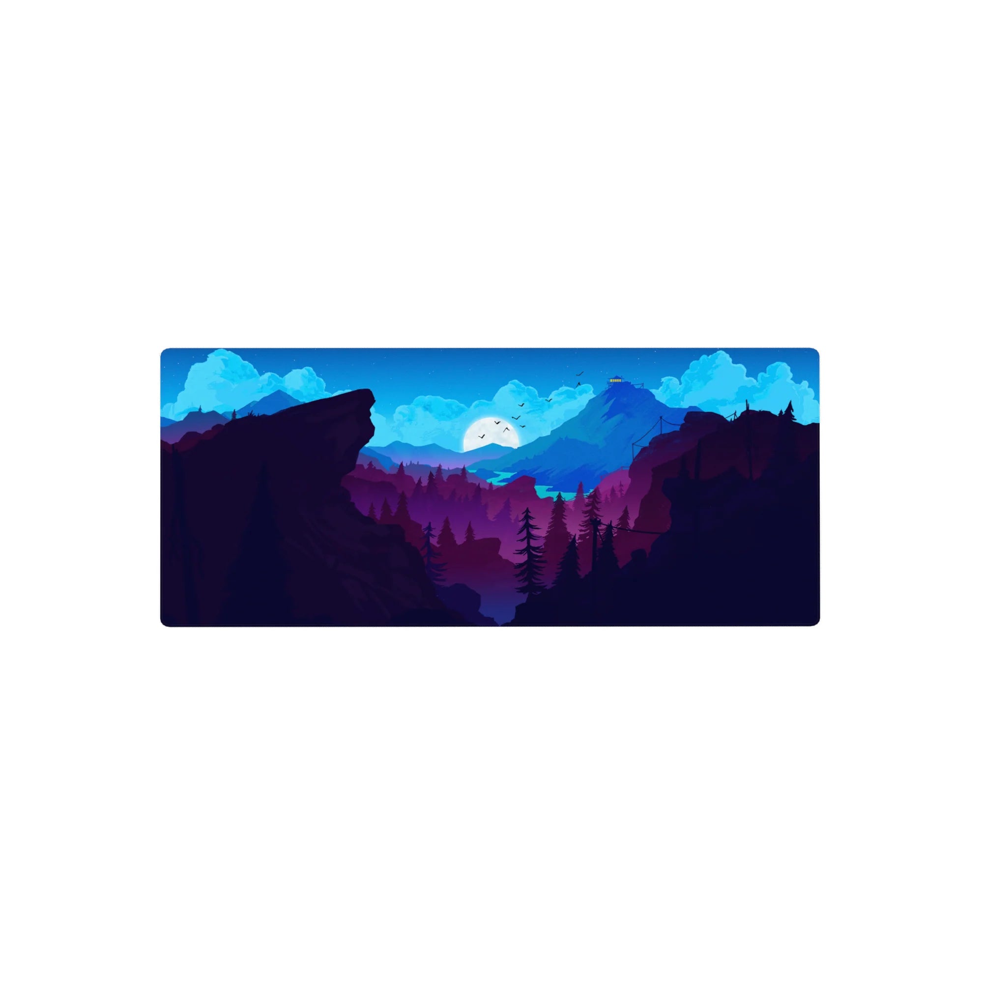 Vector Landscapes Deskmat | Mousepad | Deskpad - Midnight Peaks