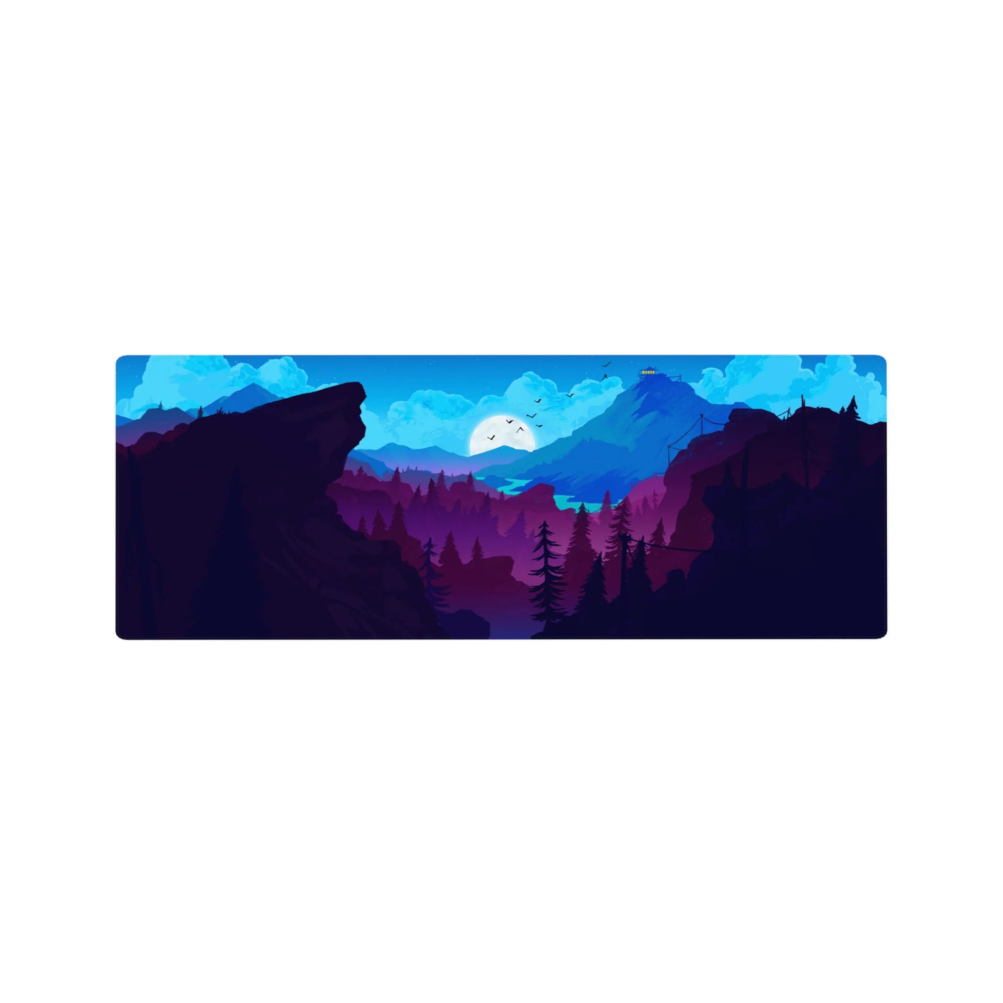 Vector Landscapes Deskmat | Mousepad | Deskpad - Midnight Peaks