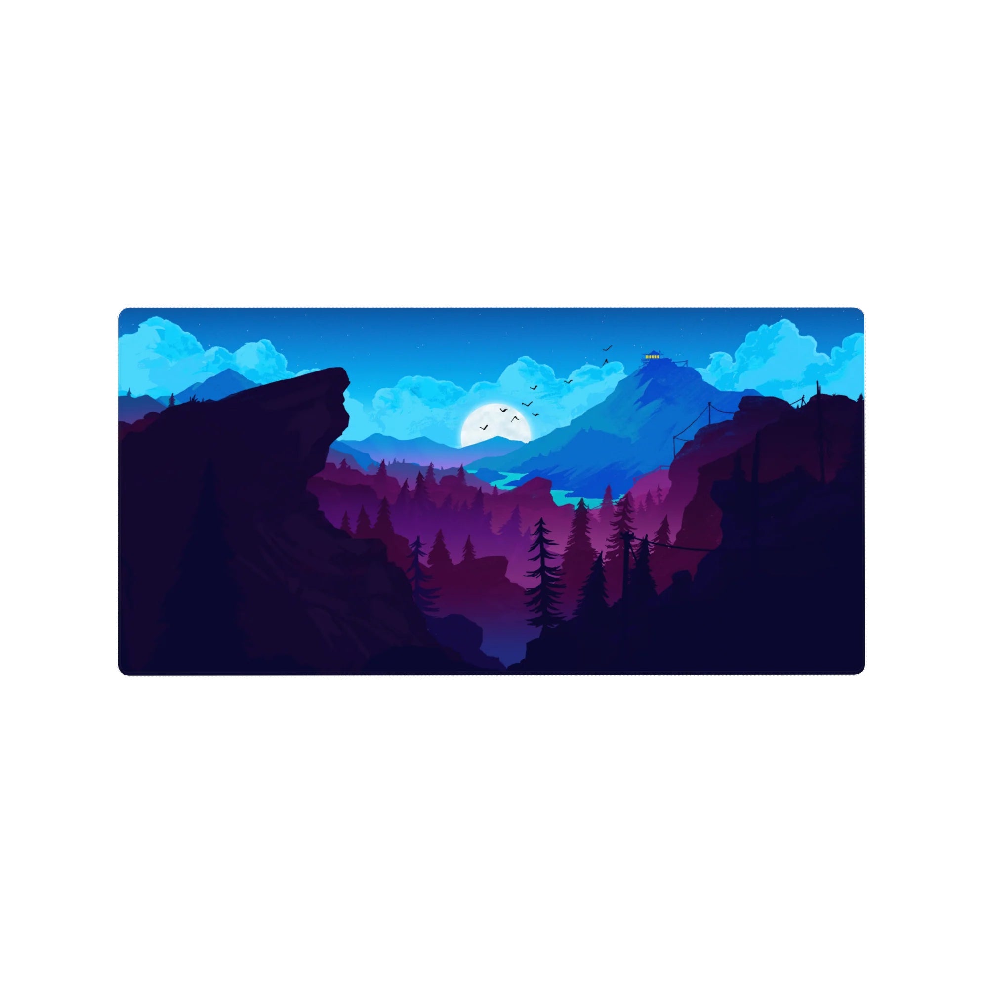 Vector Landscapes Deskmat | Mousepad | Deskpad - Midnight Peaks