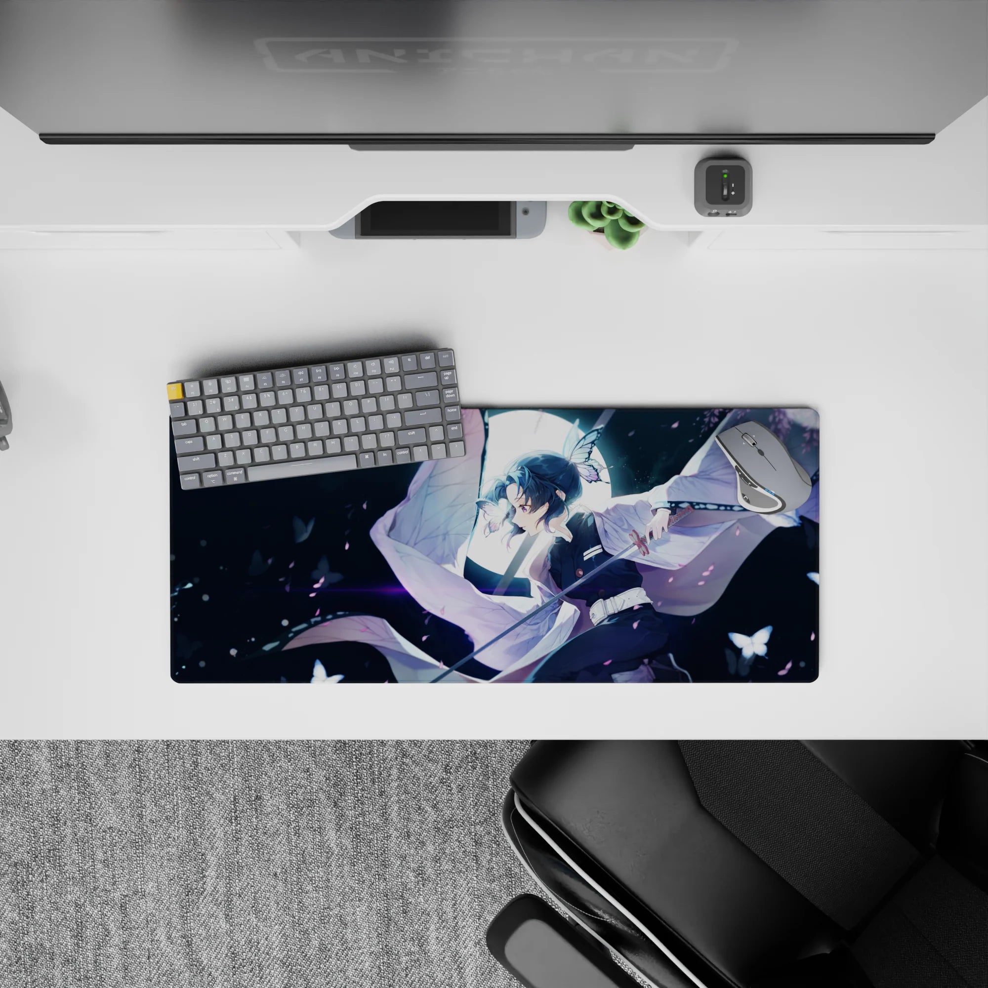 Demon Slayer Deskmat | Mousepad | Deskpad - Butterfly Dance in Moonlight - AniChan