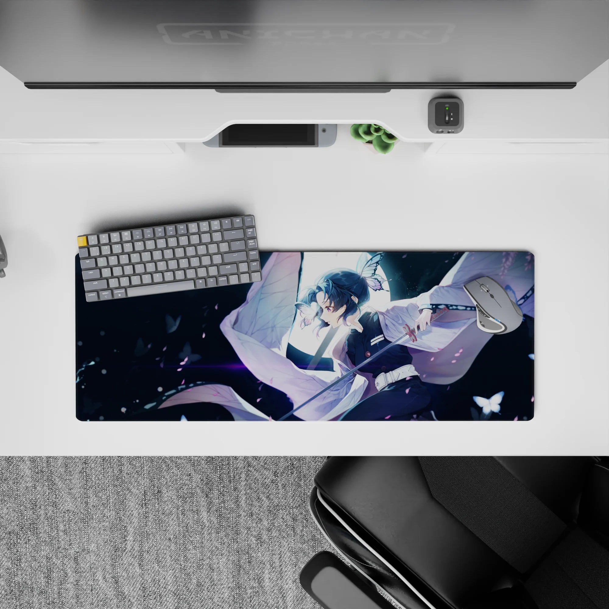 Demon Slayer Deskmat | Mousepad | Deskpad - Butterfly Dance in Moonlight - AniChan