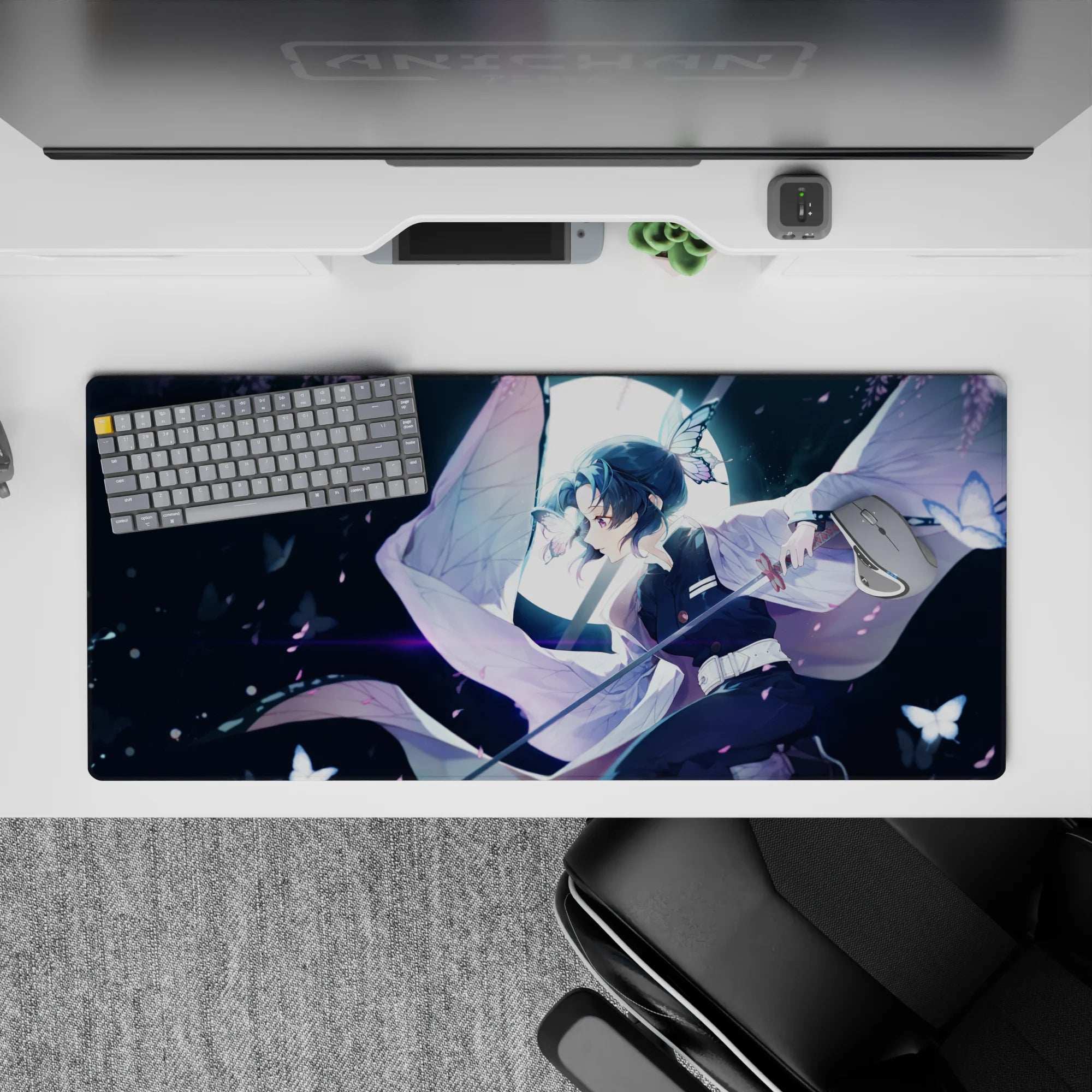 Demon Slayer Deskmat | Mousepad | Deskpad - Butterfly Dance in Moonlight - AniChan