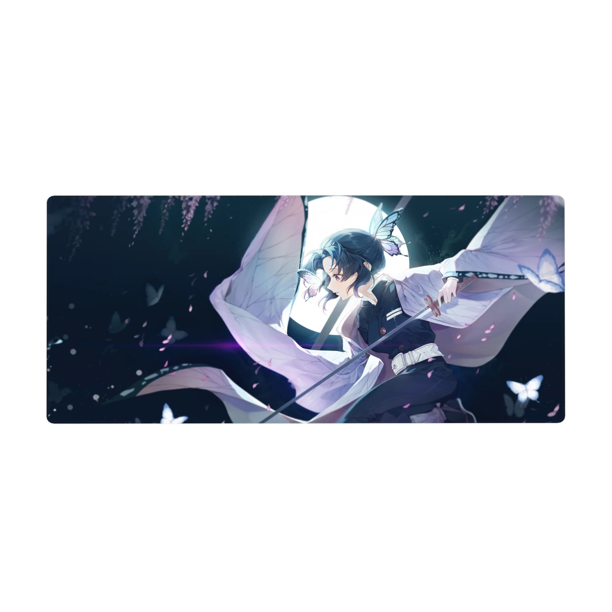 Demon Slayer Deskmat | Mousepad | Deskpad - Butterfly Dance in Moonlight - AniChan