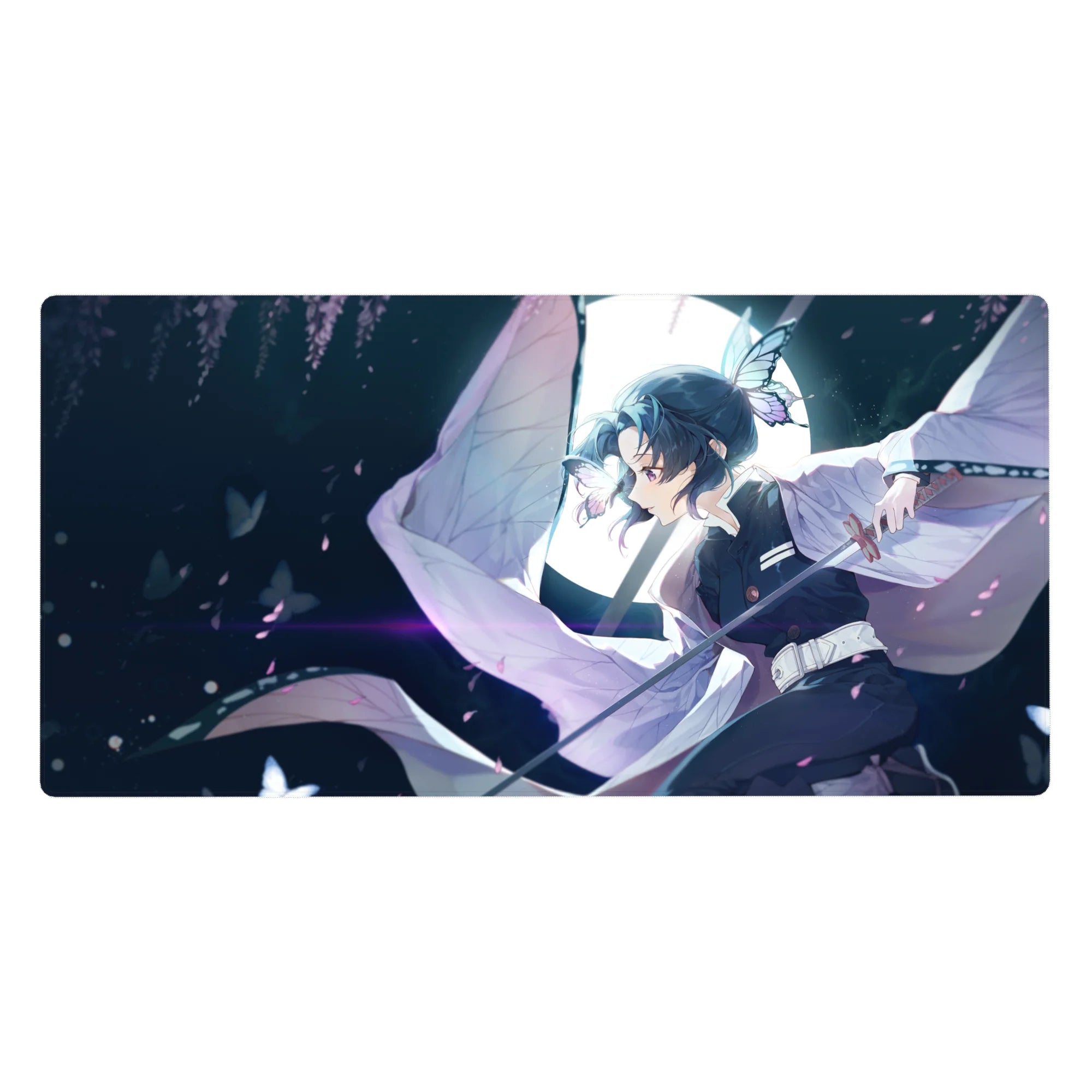 Demon Slayer Deskmat | Mousepad | Deskpad - Butterfly Dance in Moonlight - AniChan