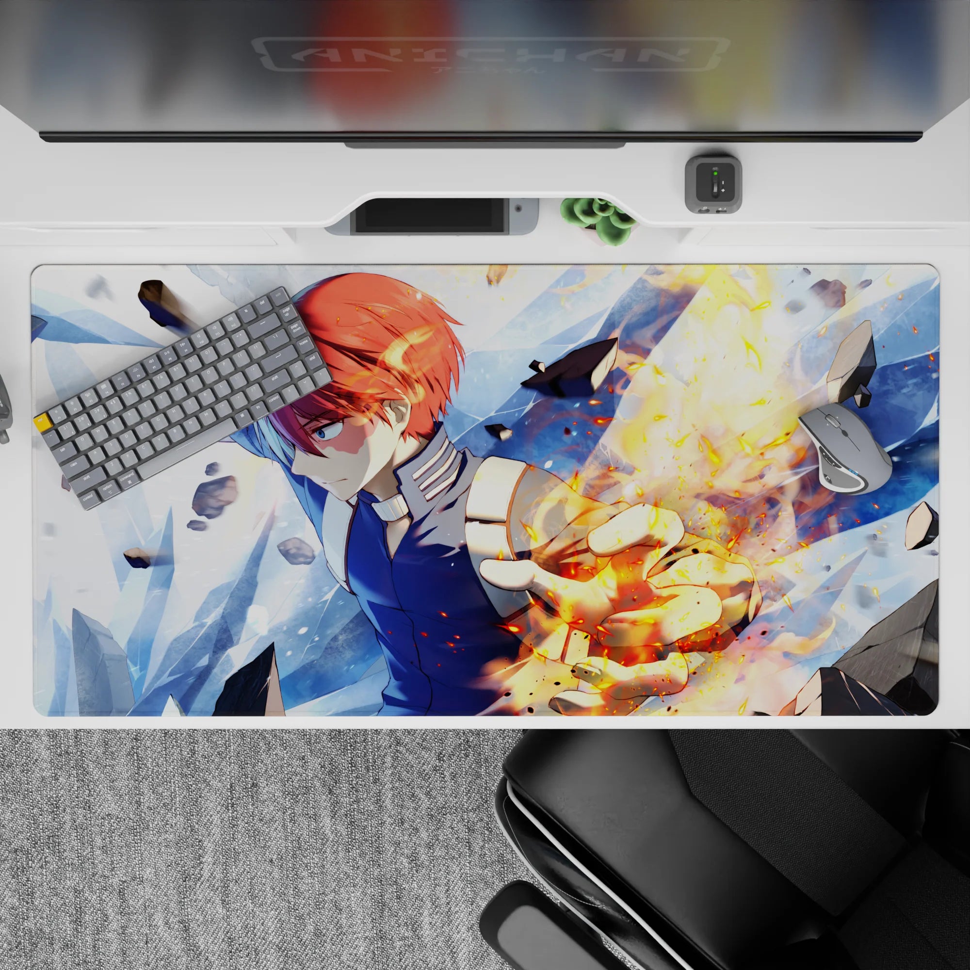 My Hero Academia Deskmat | Mousepad | Deskpad - Half-Cold, Half-Hot Burst - AniChan