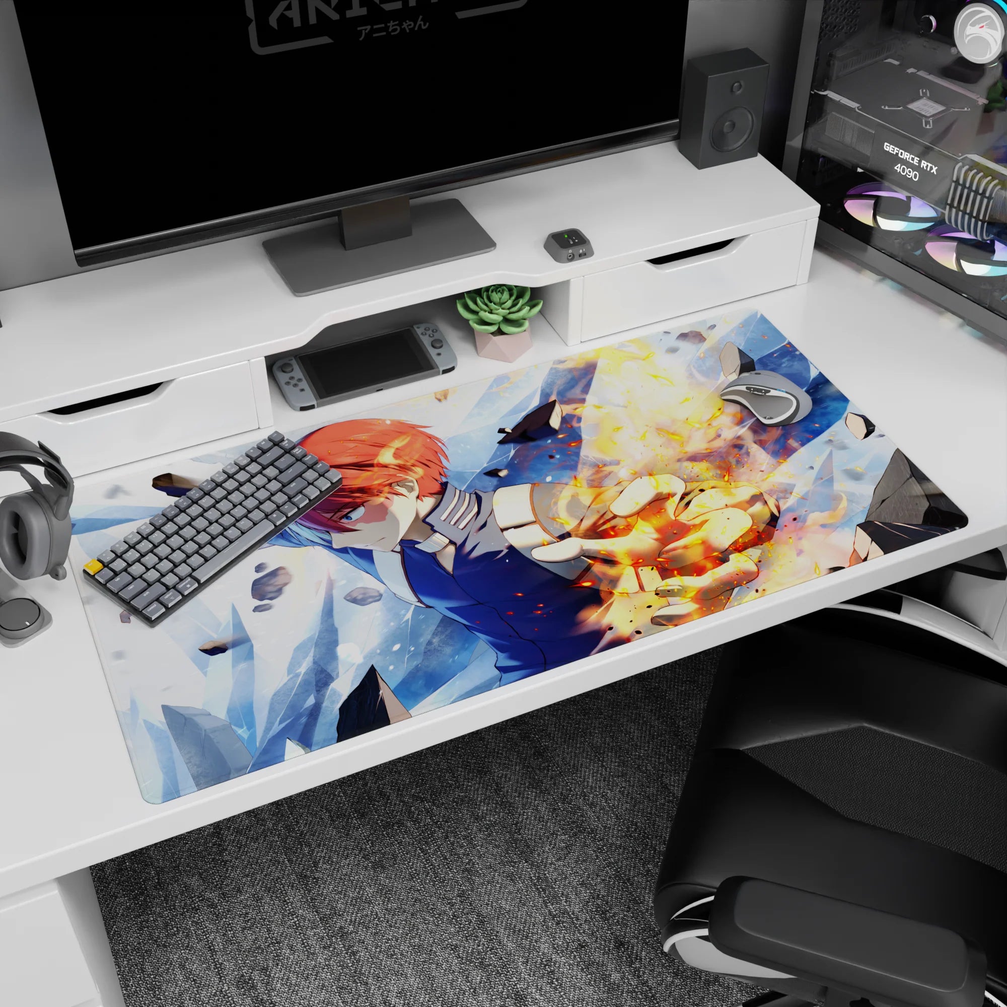 My Hero Academia Deskmat | Mousepad | Deskpad - Half-Cold, Half-Hot Burst - AniChan