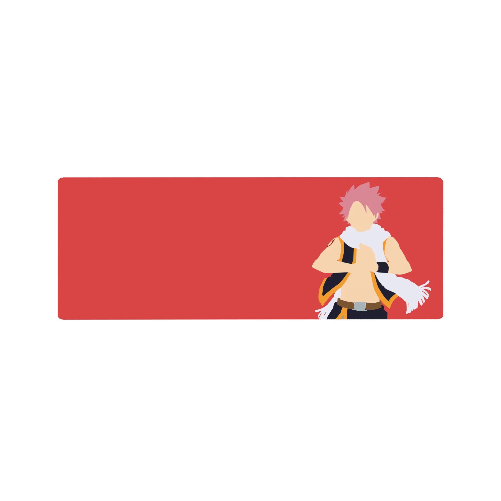 32x12 inches anime mouse pad with bold minimalist Natsu Dragneel design, scarf and gold-trim vest.