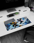 28x12 inches anime mouse pad showing ProtoMan and Dark ProtoMan charging toward impact.