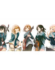 K-ON! anime girl desk pad 40x20 inches with the band posing in school blazers on clean white.