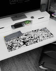 32x12 inches anime mouse pad showing a swirling pile of hollow-eyed masked faces and overlapping bodies.
