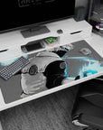 Naruto Kakashi Hatake desk pad 40x20 inches, masked mid-turn with one sharp eye and lightning in hand.