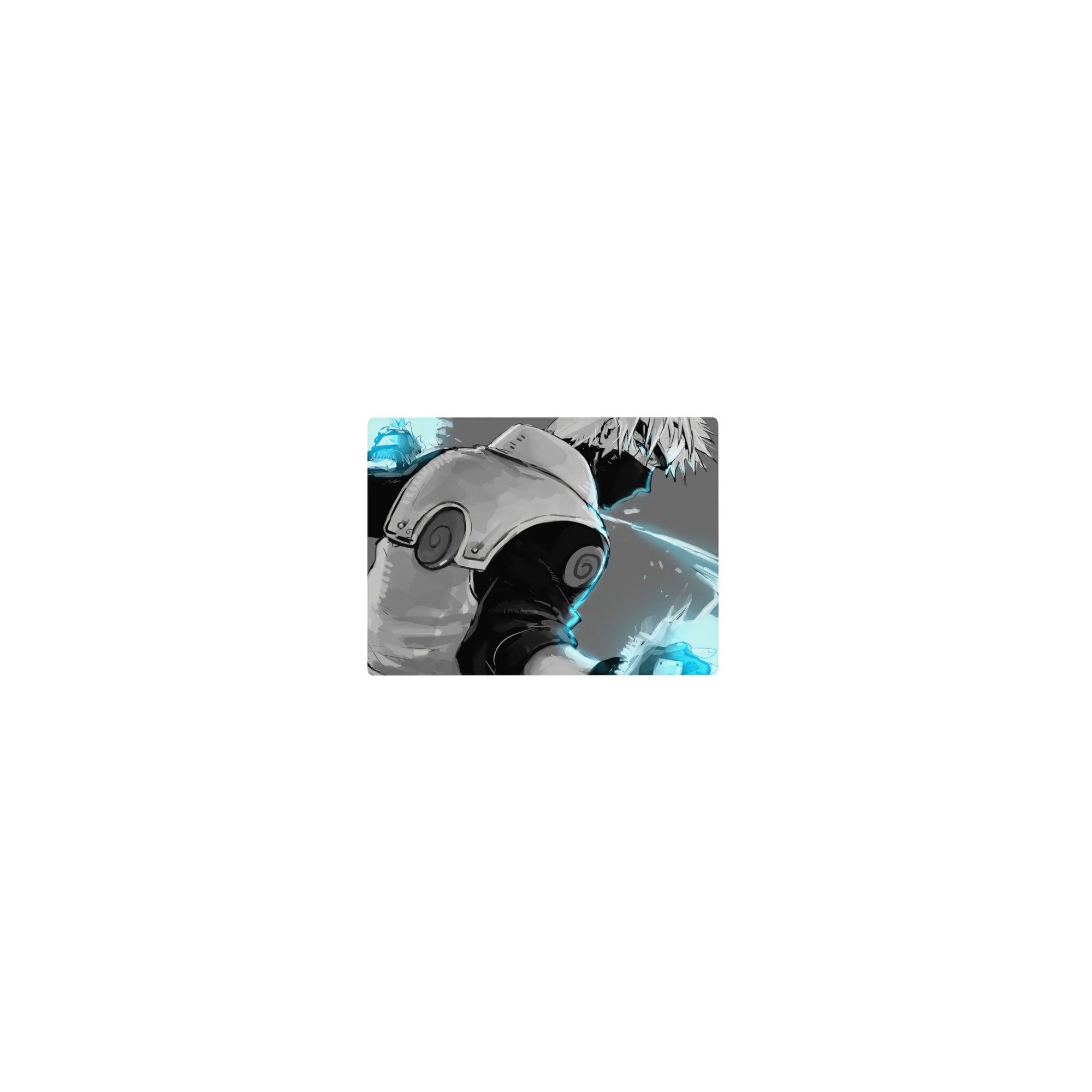 Classic anime mouse pad 14x10 inches with masked ninja, motion streaks, and clean dynamic action art.