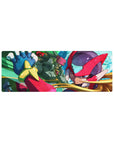 32x12 inches anime mouse pad with Zero and a green Reploid ally in a sleek sci-fi action scene.