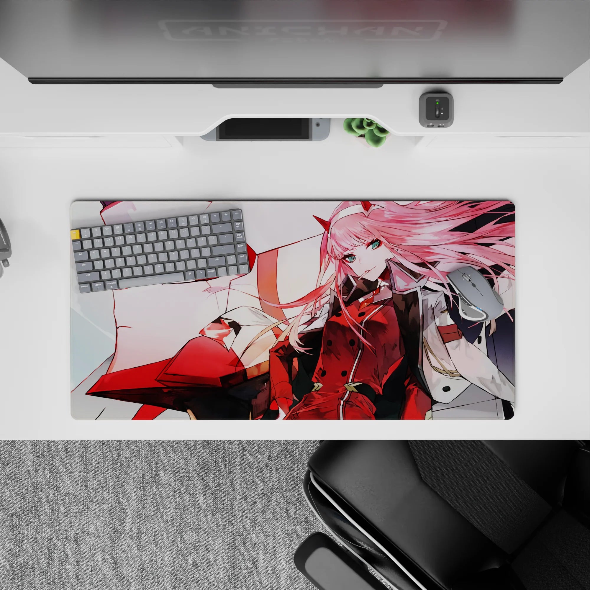 Darling In The Franxx Deskmat | Mousepad | Deskpad - Zero Two Fierce Unity - AniChan