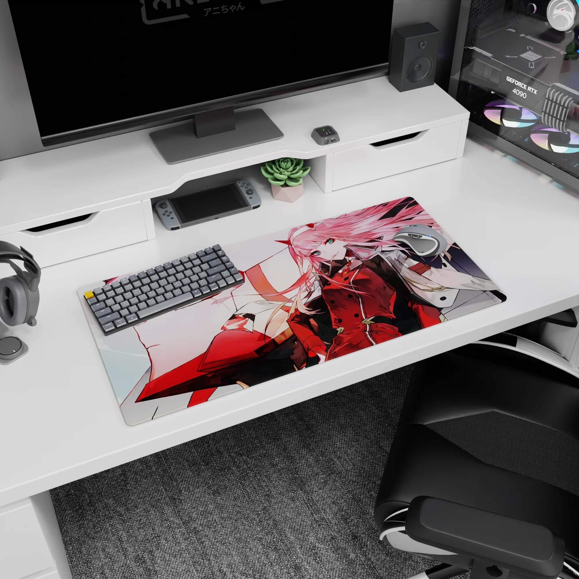 Darling In The Franxx Deskmat | Mousepad | Deskpad - Zero Two Fierce Unity - AniChan