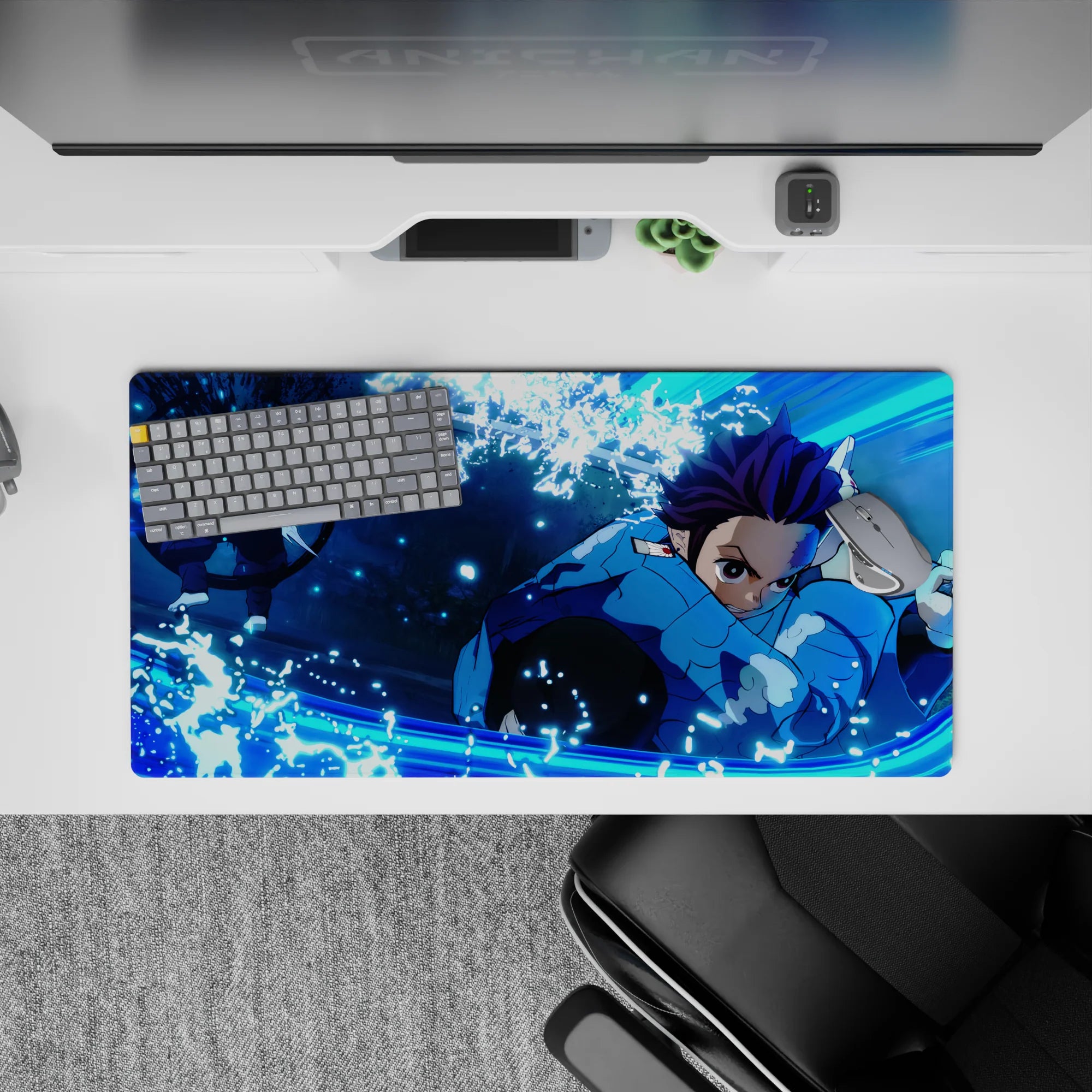 Demon Slayer Deskmat | Mousepad | Deskpad - Water Breathing Strike - AniChan