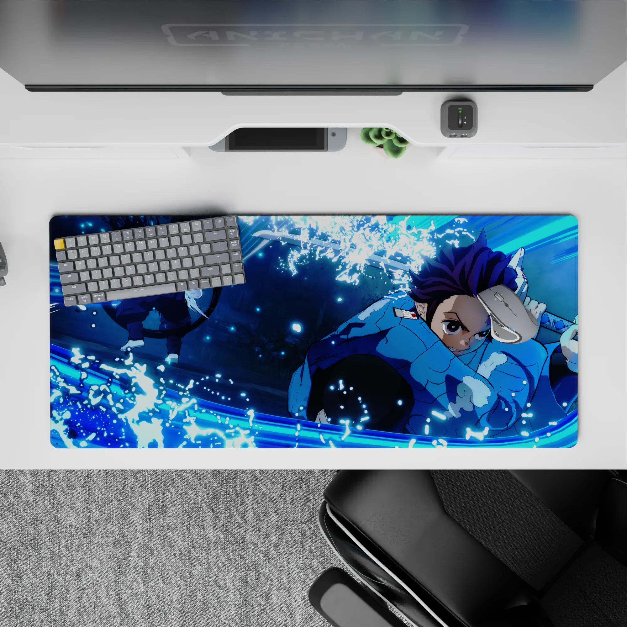 Demon Slayer Deskmat | Mousepad | Deskpad - Water Breathing Strike - AniChan