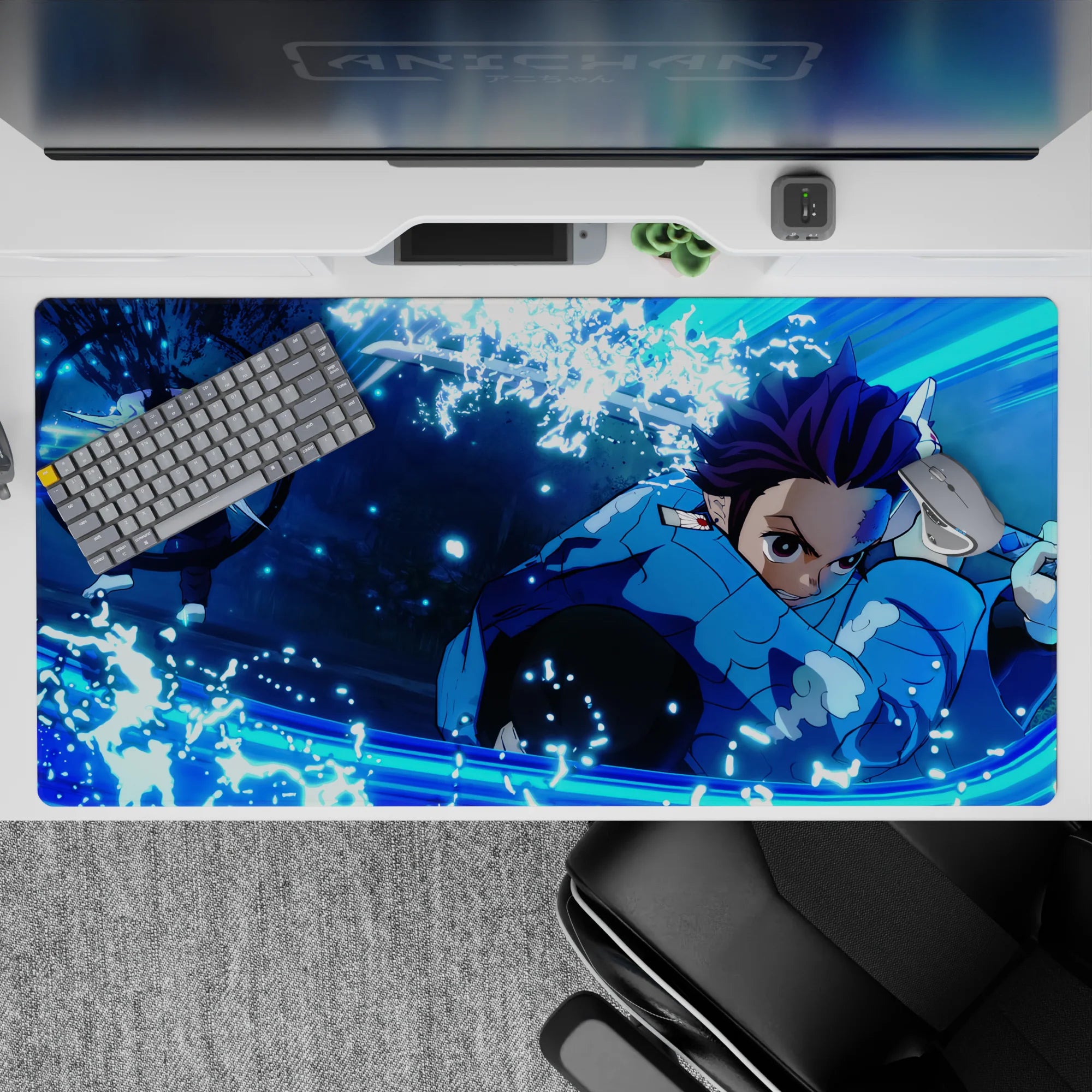 Demon Slayer Deskmat | Mousepad | Deskpad - Water Breathing Strike - AniChan