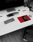 Yumeko Jabami 14x10 inches mouse pad, glowing red eyes, crimson blazer, confident side glance.