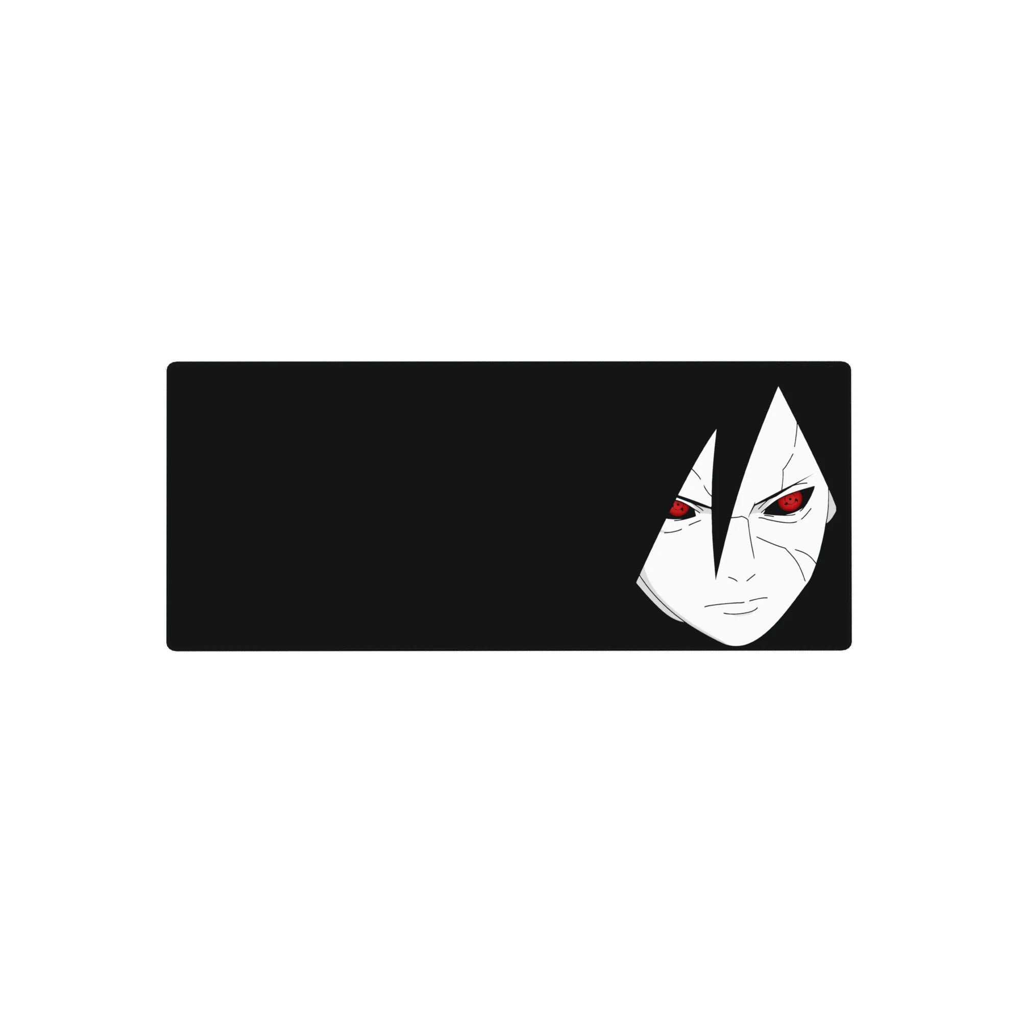Minimalist Sasuke anime mouse pad 28x12 inches with clean lines and sharp modern portrait.