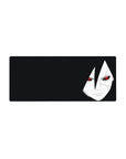 Minimalist Sasuke anime mouse pad 28x12 inches with clean lines and sharp modern portrait.
