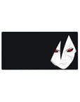 Minimalist Sasuke Uchiha anime mouse pad, clean modern portrait design, 32x16 inches.