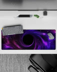 Dreamy midnight purple to magenta haze mouse pad 32x12 inches with smooth gradients and starlight.