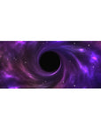 Cosmic swirl galaxy desk pad 36x16 inches with nebula gradients and scattered starry details.