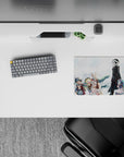 Pastel cloudscape anime mouse pad 14x10 inches with airy whites, cozy found-family vibe, smooth tracking.