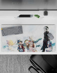 Soft pastel cloudscape anime mouse pad 32x16 inches, airy whites and cozy found-family vibe for smooth tracking.