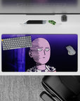 32x16 inches anime mouse pad in moody neon violet and deep purples, clean late-night glow and bold print.