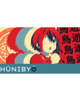 Love, Chunibyo & Other Delusions anime girl desk pad with magic circle, kanji pattern, and CHUNIBYO banner, 40x20 inches.