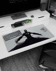 32x16 inches anime mouse pad showing a final-boss armored figure arms outstretched, smoky swirls below.