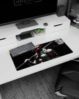28x12 inches anime mouse pad showing a helmeted brute warrior with fur collar, axe on shoulder, ready to strike.
