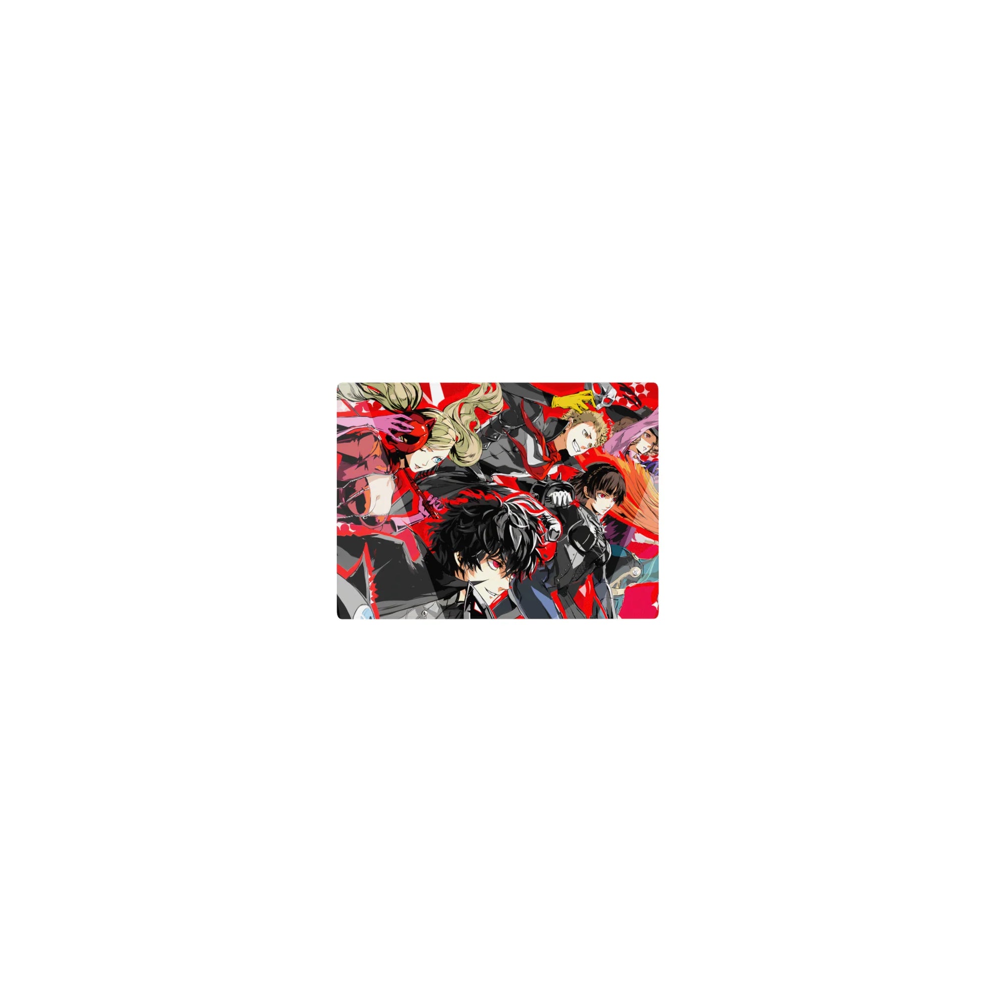 Anime mouse pad 14x10 inches featuring Persona 5 Royal&#39;s Phantom Thieves squad in dynamic red and black design.