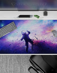 Violet, icy blue, and soft pink haze desk pad 40x20 inches for a calm, dreamy space vibe.