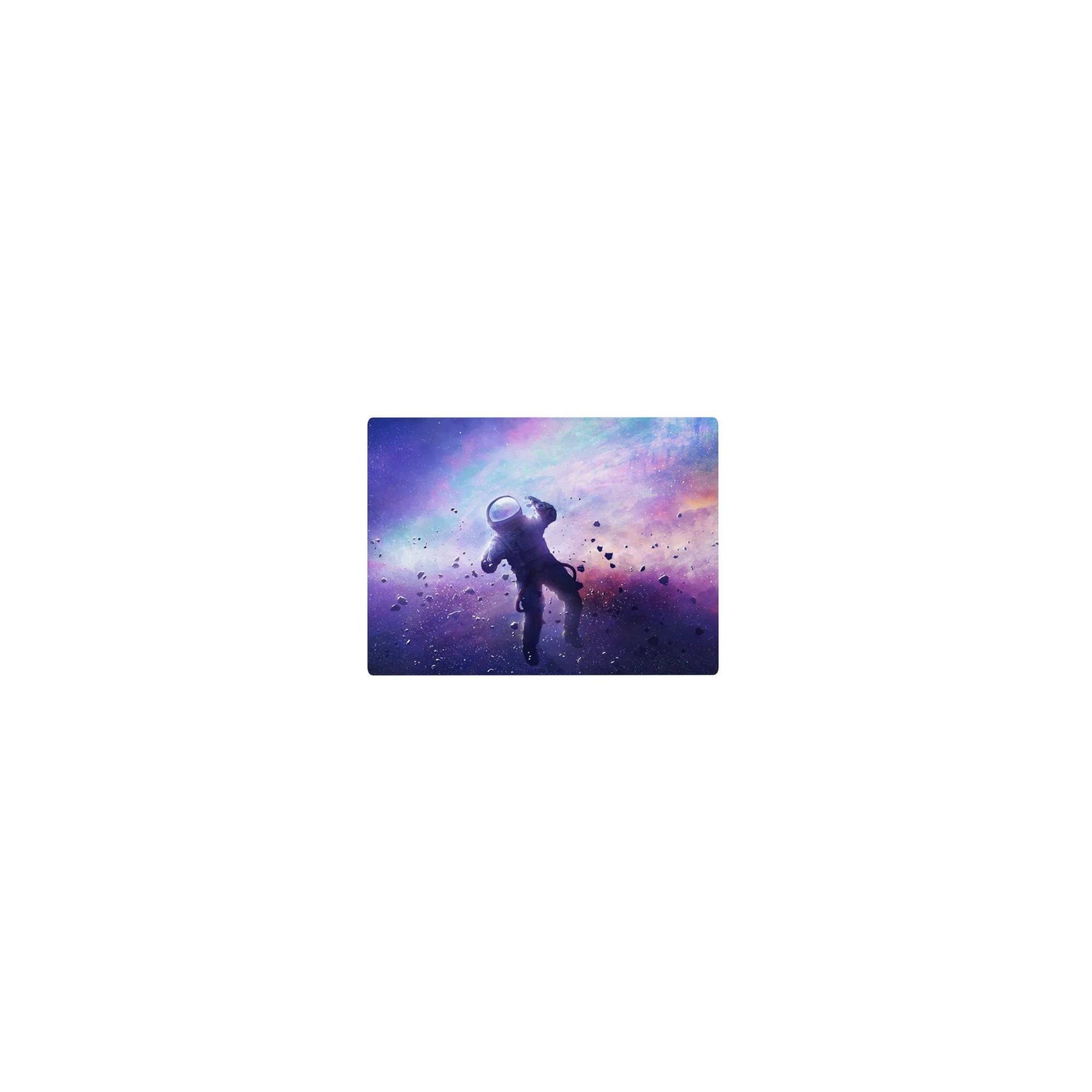 Galaxy nebula gradient classic mouse pad, 14x10 inches, with starry speckles and cosmic dust.