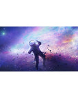 Galaxy nebula desk pad mouse pad 40x20 inches with blurred gradients and speckled starry texture.