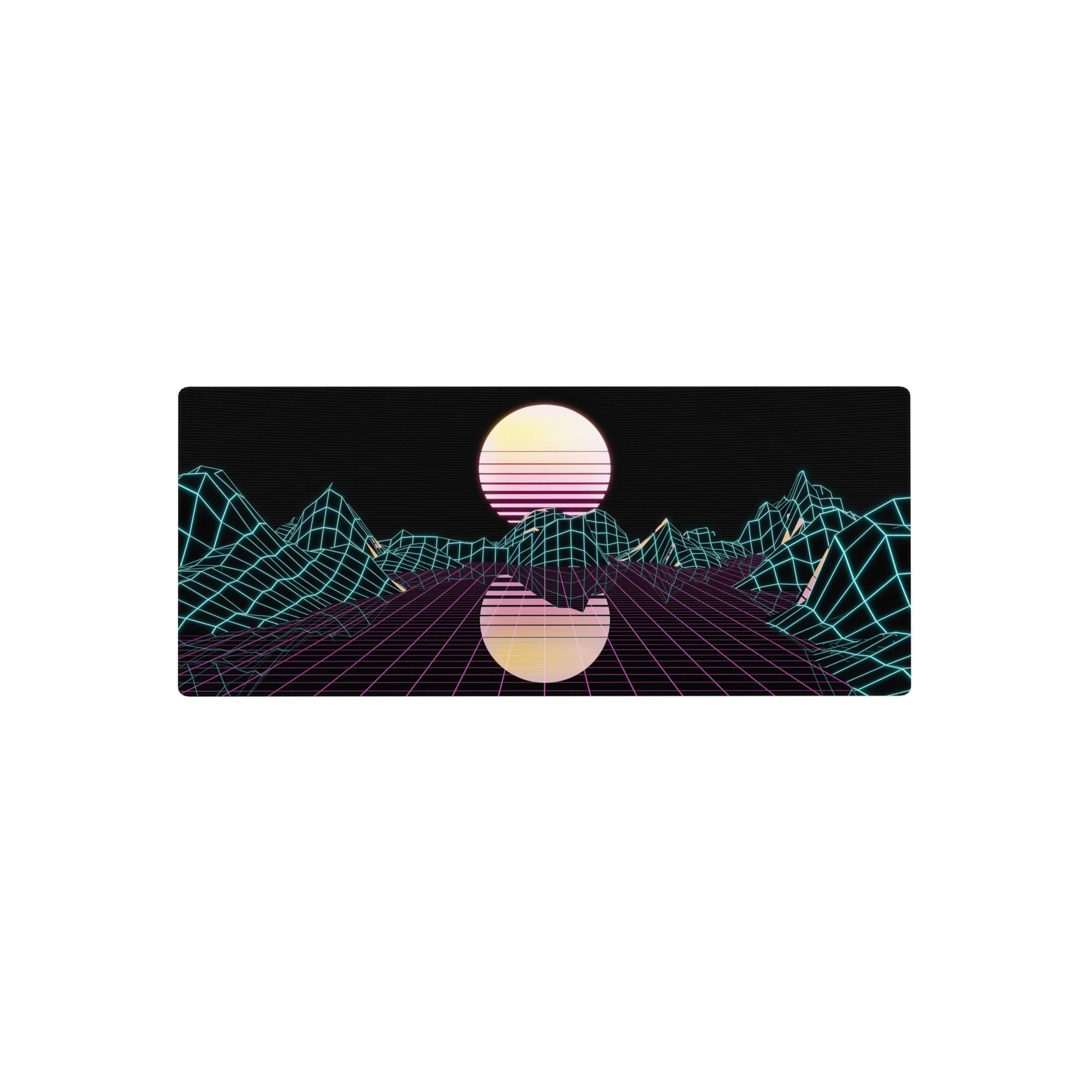 Retrowave - Vaporwave Deskmat | Mousepad | Deskpad - Neon Grid Mirage - AniChan