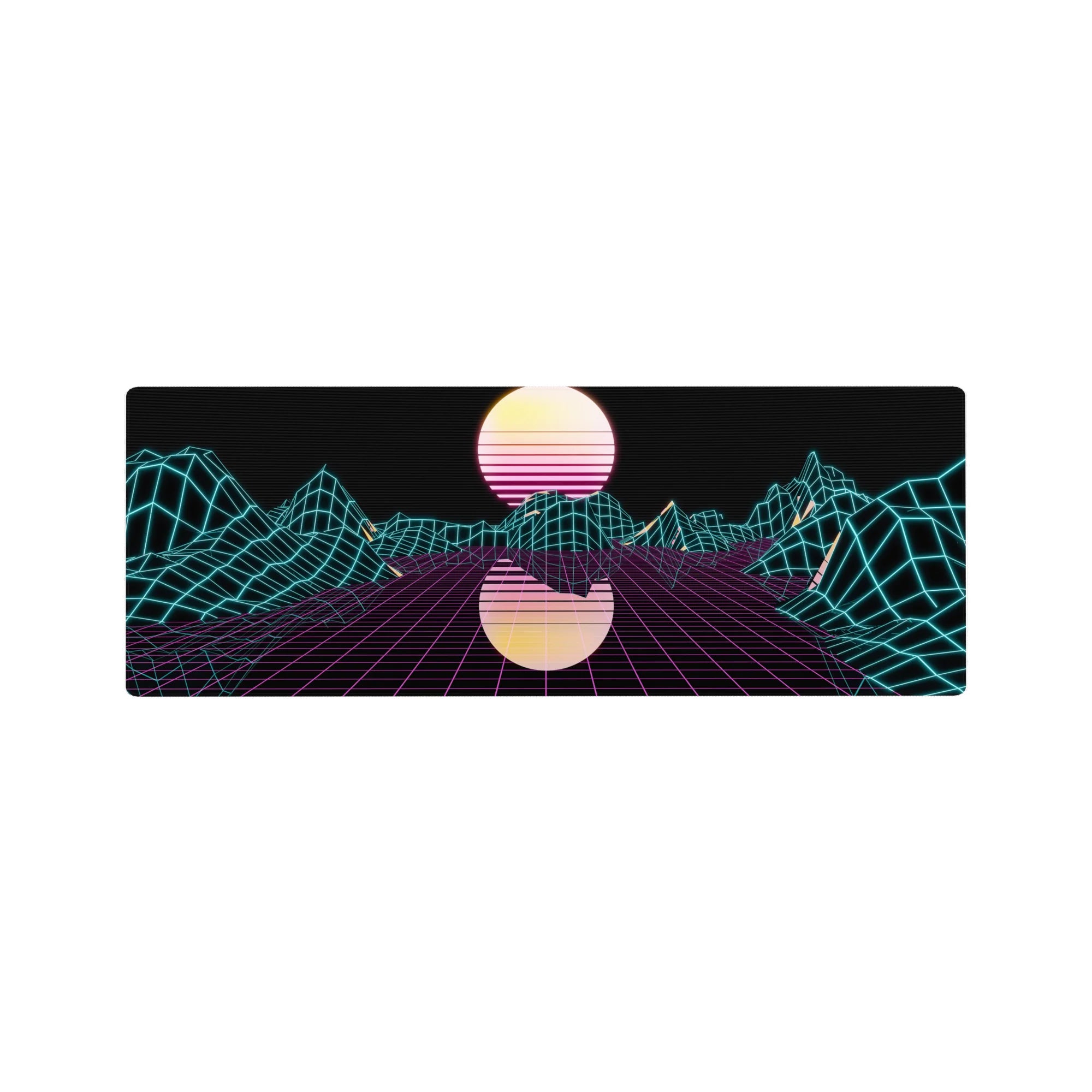 Retrowave - Vaporwave Deskmat | Mousepad | Deskpad - Neon Grid Mirage - AniChan