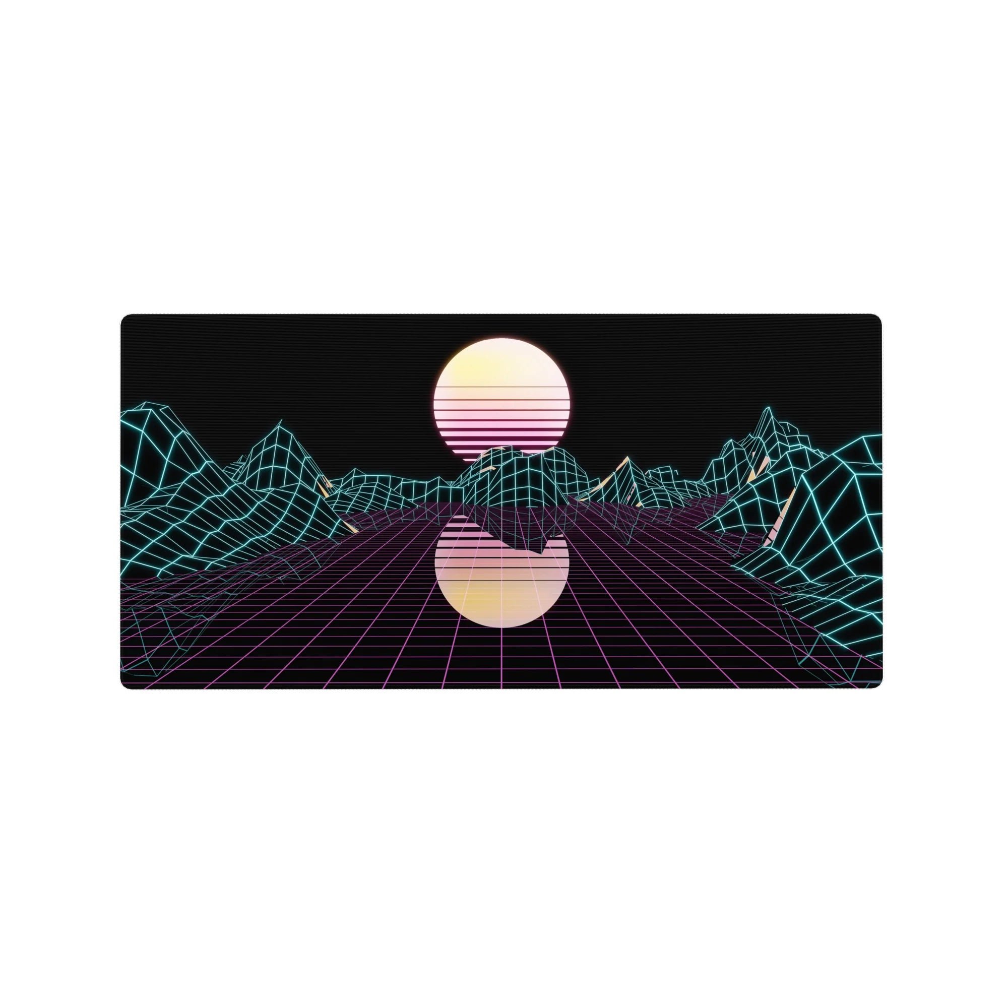 Retrowave - Vaporwave Deskmat | Mousepad | Deskpad - Neon Grid Mirage - AniChan