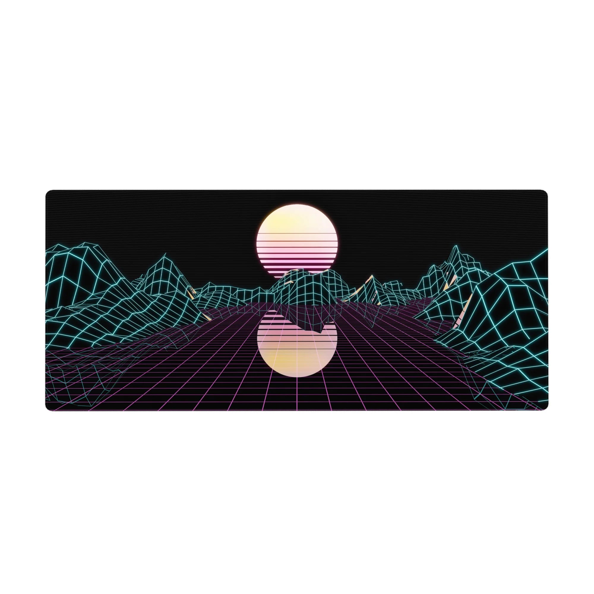 Retrowave - Vaporwave Deskmat | Mousepad | Deskpad - Neon Grid Mirage - AniChan